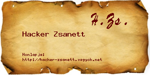 Hacker Zsanett névjegykártya