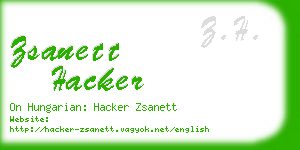 zsanett hacker business card